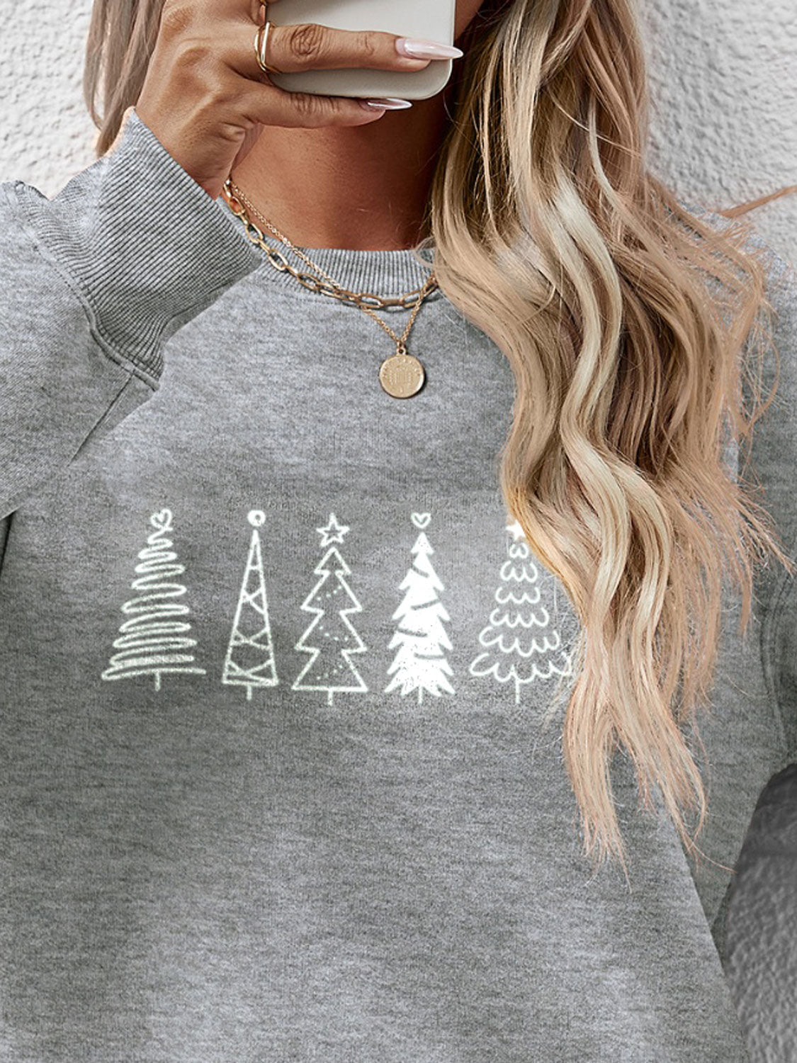 Christmas Tree Graphic Drop Shoulder Sweatshirt