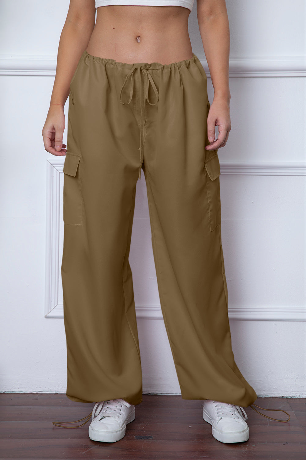 Drawstring Waist Pants with Pockets