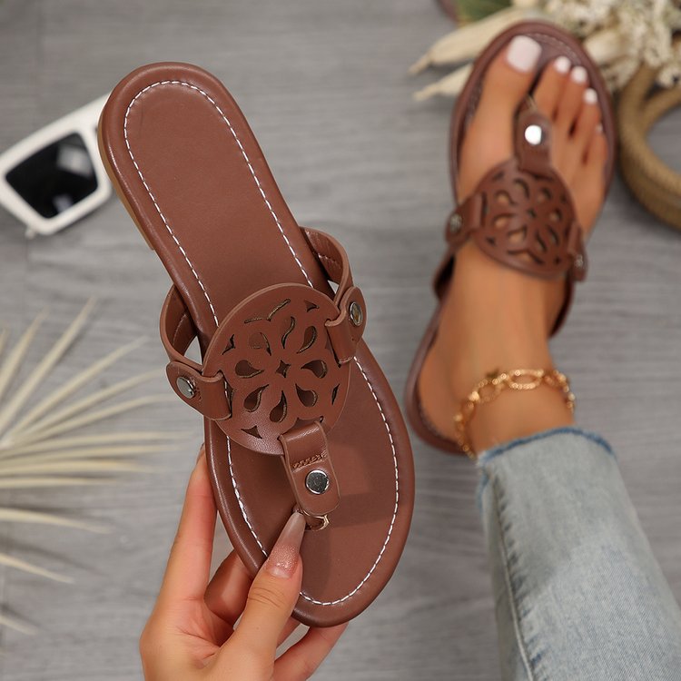 PU Leather Flat Sandals